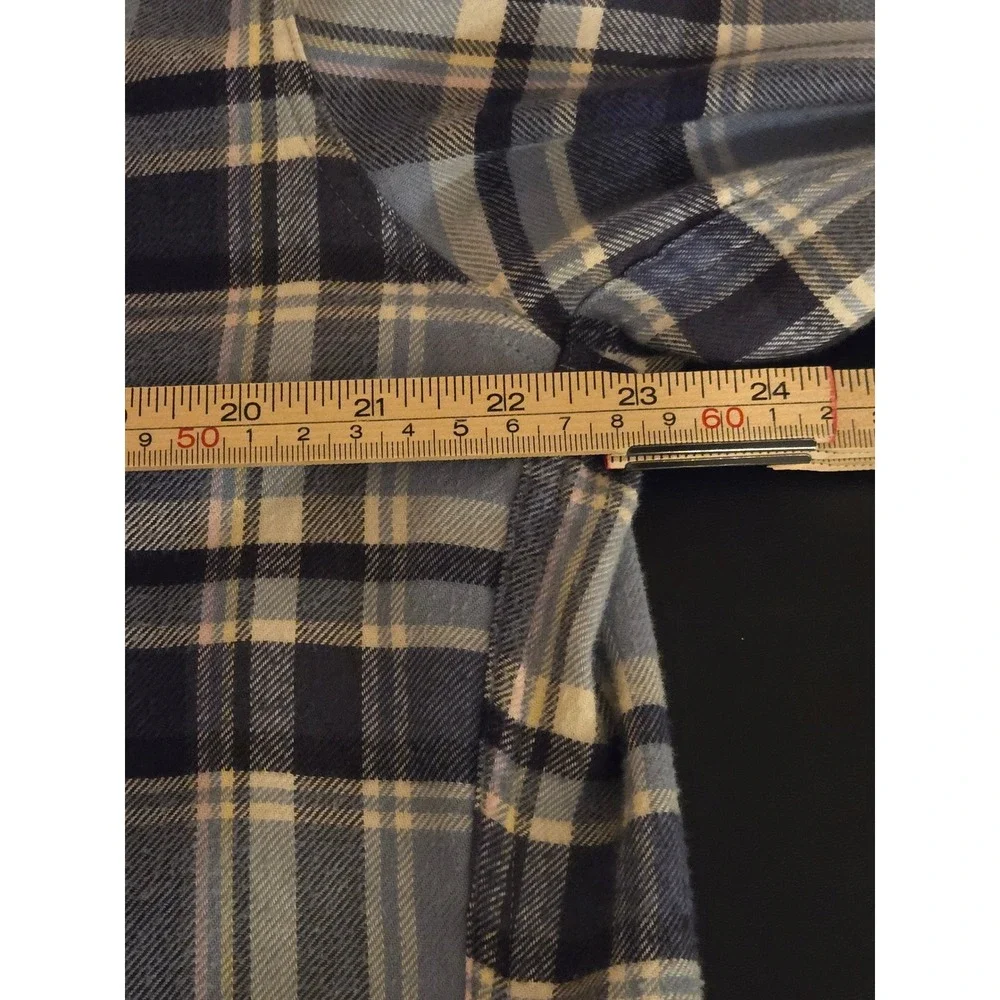 J‎ Crew Slim Fit Plaid Flannel Shirt Mens XL Blue/Gray Cotton Button Down